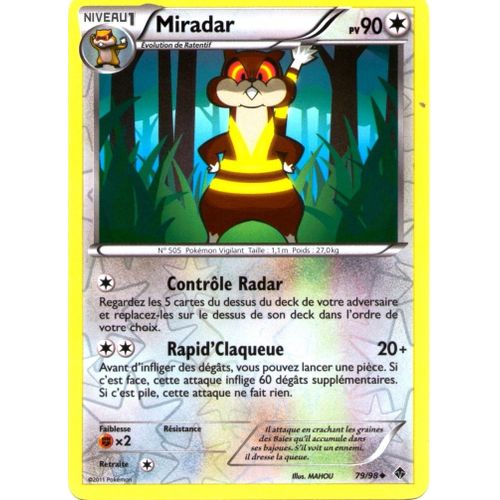 Carte Pokémon 79/98 Miradar 90 Pv Pouvoirs Emergents Neuf Fr