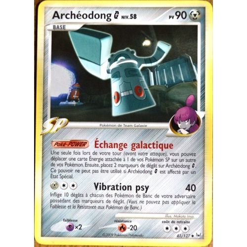 Carte Pokémon 41/127 Archéodong [G] Lv.58 90 Pv Platine Neuf Fr