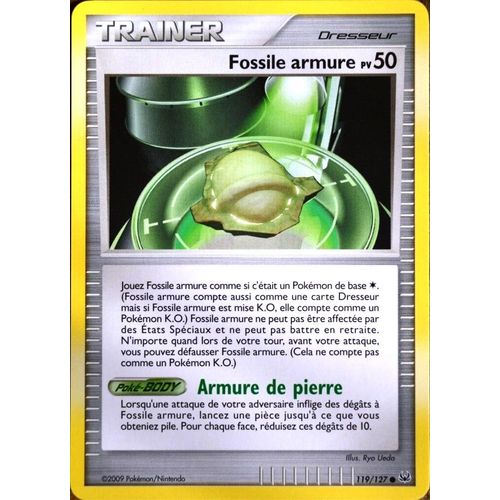 Carte Pokémon 119/127 Fossile Armure Platine Neuf Fr