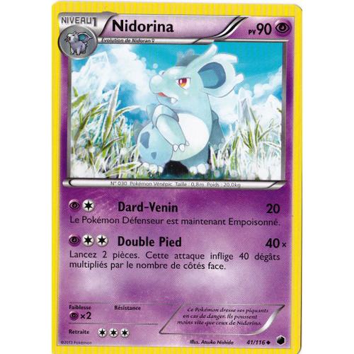Carte Pokémon Nidorina 90 Pv 41/116 Glaciation Plasma Neuf Fr
