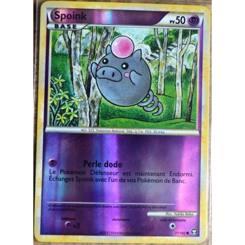 Carte Pokémon 77/102 Spoink 50 Pv - Reverse Hs Triomphe Neuf Fr