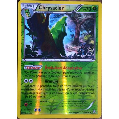 Carte Pokémon 2/106 Chrysacier 70 Pv - Reverse Xy Étincelles Neuf Fr