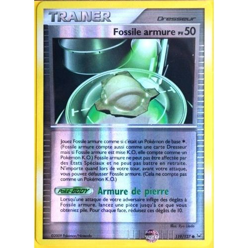 Carte Pokémon 119/127 Fossile Armure Reverse Platine Neuf Fr