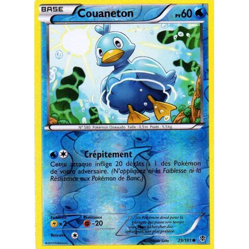 Carte Pokémon 029/101 Couaneton - Reverse 60 Pv Série Bw Explosion Plasma Neuf Fr