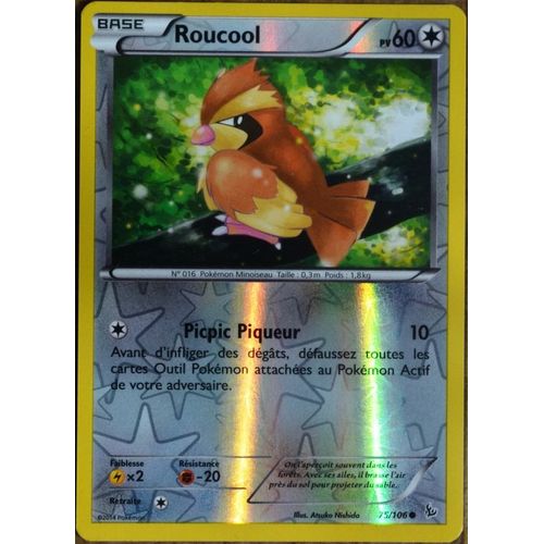 Carte Pokémon 75/106 Roucool 60 Pv - Reverse Série Xy Étincelles Neuf Fr