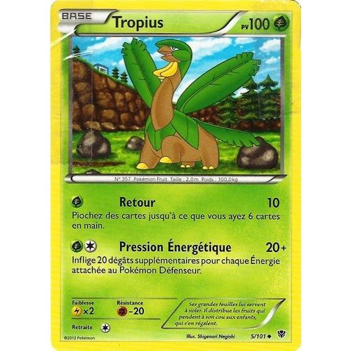 Carte Pokémon 005/101 Tropius 100 Pv Série Bw Explosion Plasma Neuf