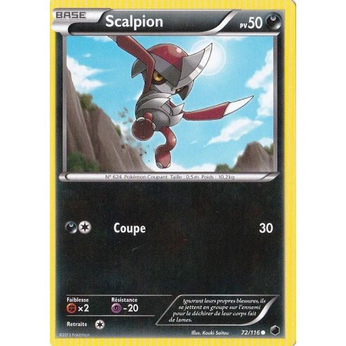 Carte Pokémon Scalpion 50 Pv 72/116 Glaciation Plasma Neuf Fr