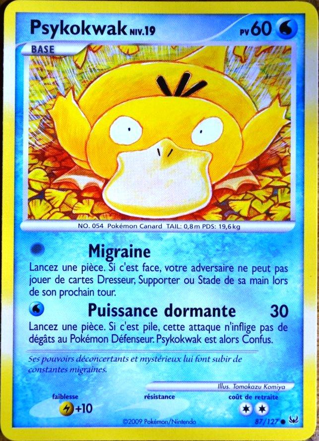 Carte Pokémon 87/127 Psykokwak 60 Pv Série Platine Neuf Fr