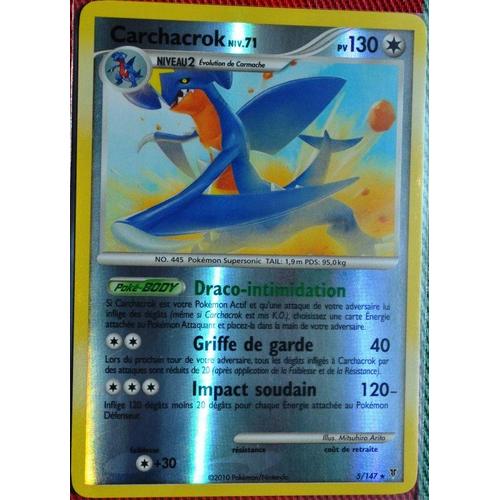 Carte Pokémon 5/147 Carchacrok 130 Pv - Reverse Série Platine Vs Neuf Fr