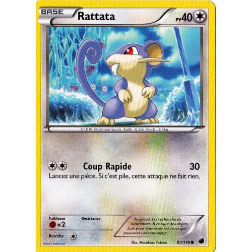 Carte Pokémon Rattata 40 Pv 87/116 Glaciation Plasma Neuf Fr