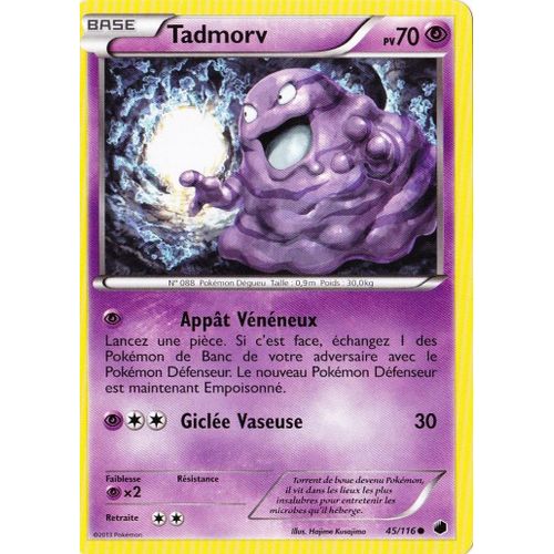 Carte Pokémon Tadmorv 70 Pv 45/116 Glaciation Plasma Neuf Fr