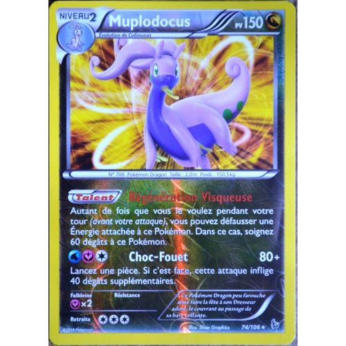 Carte Pokémon 74/106 Muplodocus 150 Pv - Holo Reverse Rare Xy Étincelles Neuf Fr