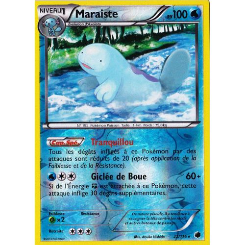 Carte Pokémon Maraiste Reverse 100 Pv 22/116 Glaciation Plasma Neuf Fr