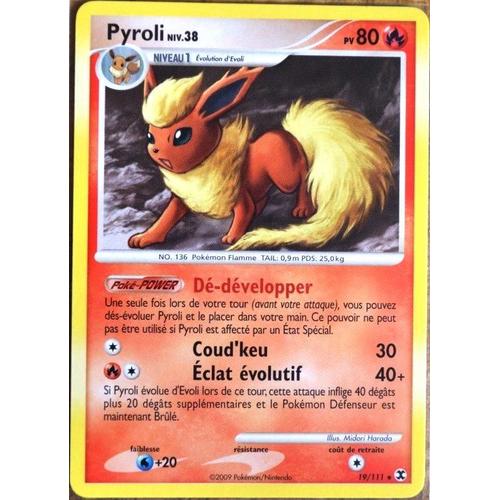 Carte Pokémon 19/111 Pyroli 80 Pv Platine Rivaux Émergeants Neuf Fr