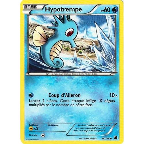 Carte Pokémon Hypotrempe 60 Pv 18/116 Glaciation Plasma Neuf Fr