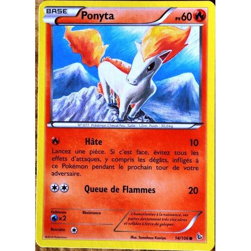 Carte Pokémon 14/106 Ponyta 60 Pv Série Xy Étincelles Neuf Fr