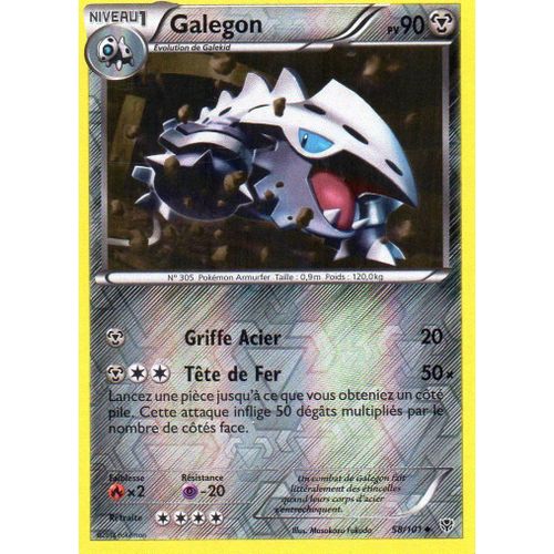 Carte Pokémon 058/101 Galegon - Reverse 90 Pv Série Bw Explosion Plasma Neuf Fr