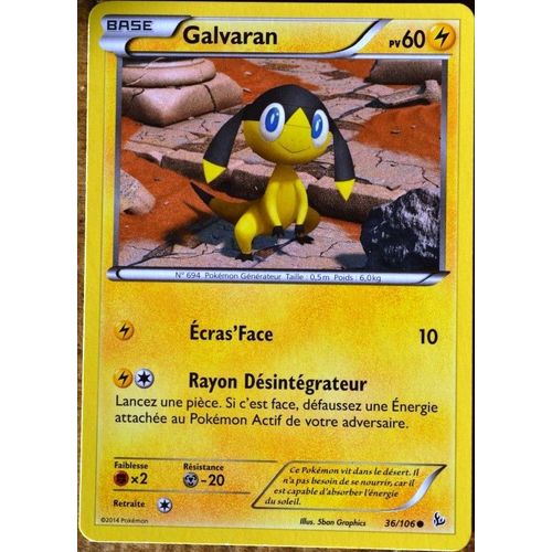 Carte Pokémon 36/106 Galvaran 60 Pv Xy Étincelles Neuf Fr