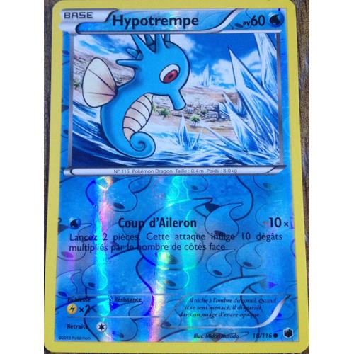 Carte Pokémon Hypotrempe Reverse 60 Pv 18/116 Glaciation Plasma Neuf Fr