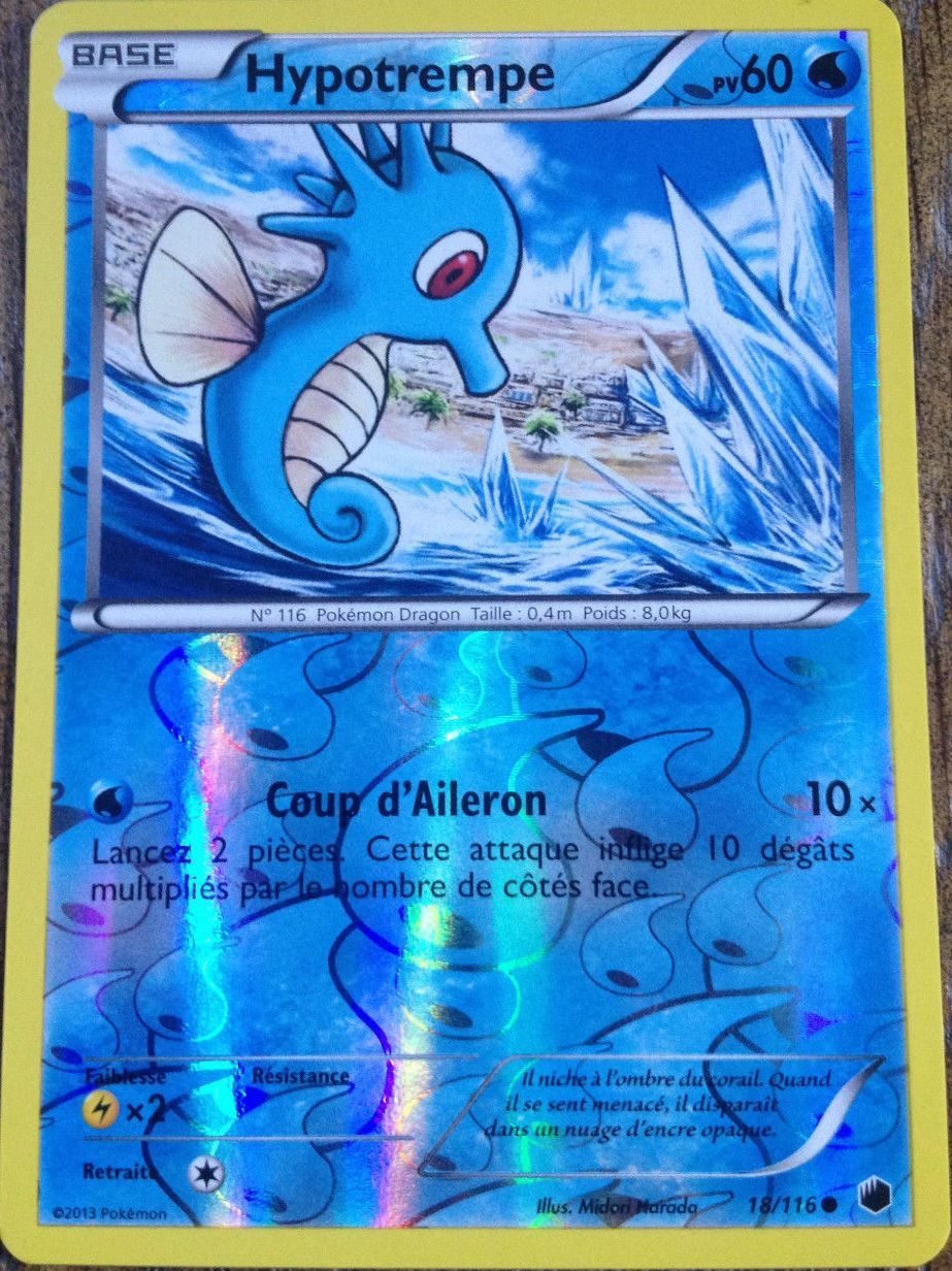 Carte Pokémon Hypotrempe Reverse 60 Pv 18/116 Glaciation Plasma Neuf Fr