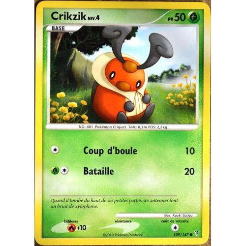 Carte Pokémon 109/147 Crikzik Lv.4 50 Pv Platine Vs Neuf Fr