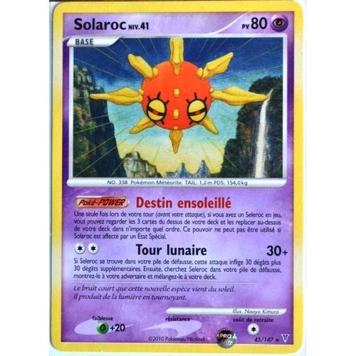Carte Pokémon 45/147 Solaroc 80 Pv Série Platine Vs Neuf Fr