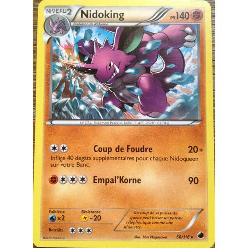 Carte Pokémon Nidoking 140 Pv 58/116 Glaciation Plasma Neuf Fr