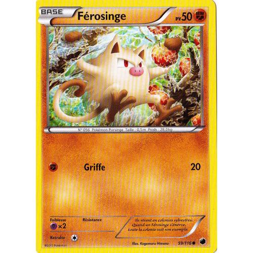 Carte Pokémon Férosinge 50 Pv 59/116 Glaciation Plasma Neuf Fr