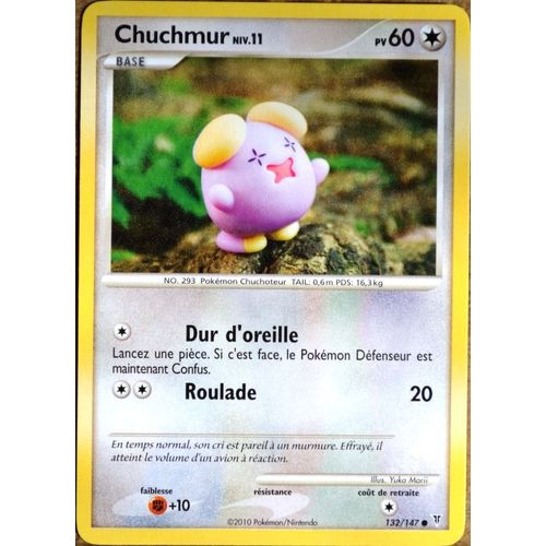 Carte Pokémon 132/147 Chuchmur Lv.11 60 Pv Platine Vs Neuf Fr