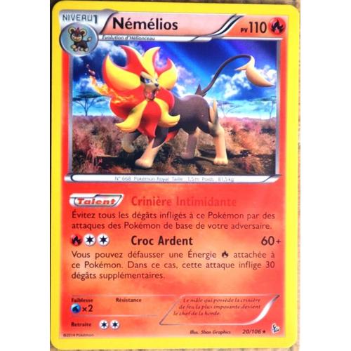 Carte Pokémon 20/106 Némélios 110 Pv - Holo Rare Xy Étincelles Neuf Fr