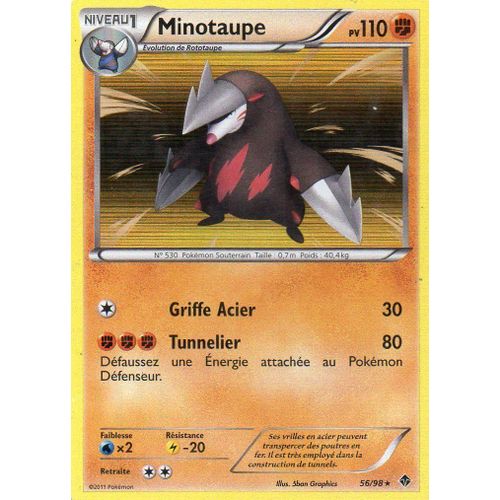 Carte Pokemon Bw - Pouvoirs Emergents - Minotaupe - 56/98 Holo Rare