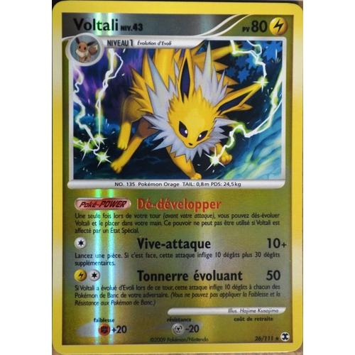 Carte Pokémon 26/111 Voltali - Reverse 80 Pv Platine Rivaux Émergeants Neuf Fr