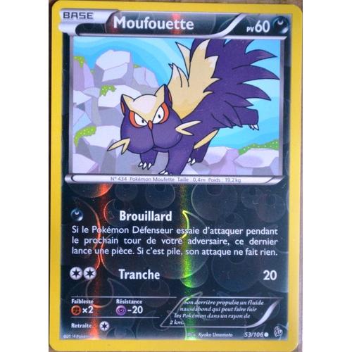Carte Pokémon 53/106 Moufouette 60 Pv - Reverse Xy Étincelles Neuf Fr