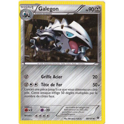 Carte Pokémon 58/101 Galegon 90 Pv Série Bw Explosion Plasma Neuf