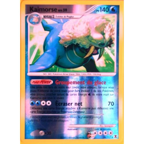 Carte Pokémon 36/111 Kaimorse - Reverse 140 Pv Platine Rivaux Émergeants Neuf Fr