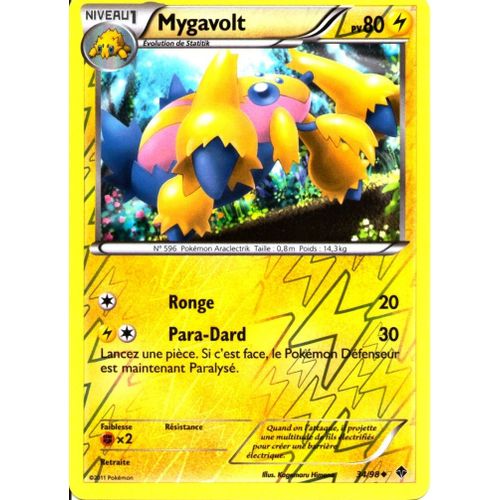 Carte Pokemon Bw - Pouvoirs Emergents - Mygavolt 80 Pv - 34/98 Reverse