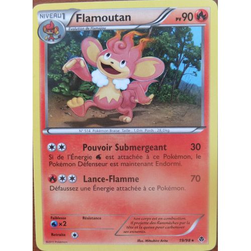 Carte Pokémon 19/98 Flamoutan 90 Pv Pouvoirs Emergents Neuf Fr