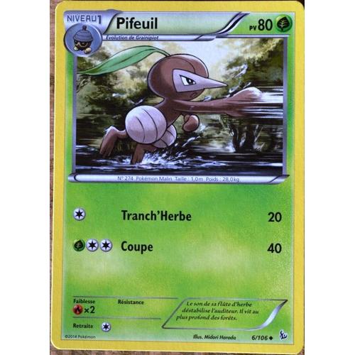 Carte Pokémon 6/106 Pifeuil 80 Pv Xy Étincelles Neuf Fr