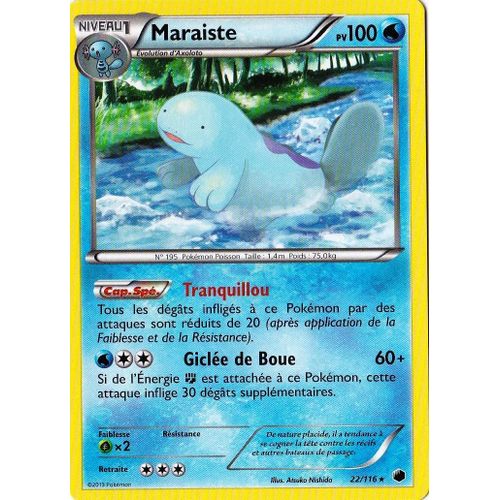 Carte Pokémon Maraiste 100 Pv 22/116 Glaciation Plasma Neuf Fr