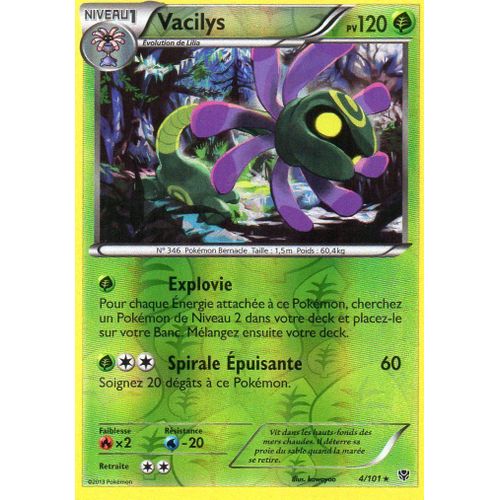 Carte Pokémon 004/101 Vacilys - Reverse 120 Pv Série Bw Explosion Plasma Neuf Fr