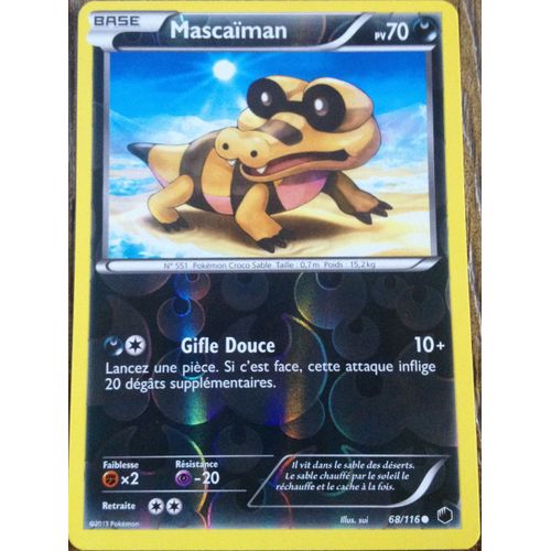Carte Pokémon Mascaïman Reverse 70 Pv 68/116 Glaciation Plasma Neuf Fr