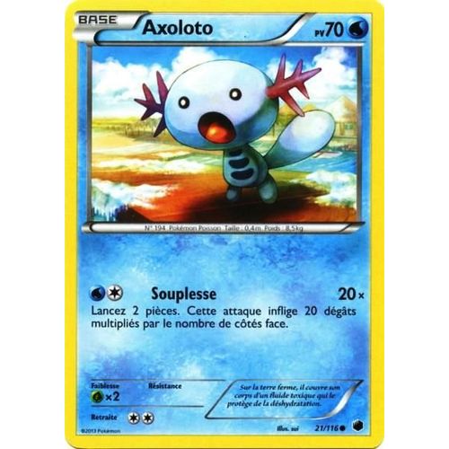 Carte Pokémon Axoloto 70 Pv 21/116 Glaciation Plasma Neuf Fr