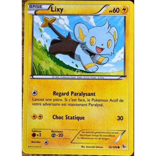 Carte Pokémon 32/106 Lixy 60 Pv Série Xy Étincelles Neuf Fr
