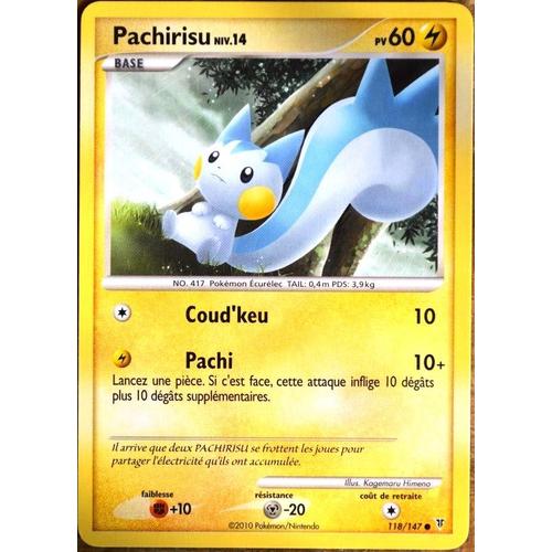 Carte Pokémon 118/147 Pachirisu Lv.14 60 Pv Platine Vs Neuf Fr