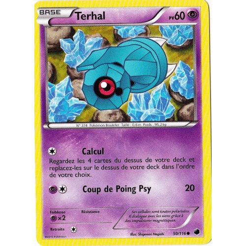 Carte Pokémon Terhal 60 Pv 50/116 Glaciation Plasma Neuf Fr
