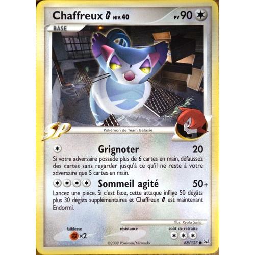 Carte Pokémon 88/127 Chaffreux [G] Lv.40 90 Pv Platine Neuf Fr