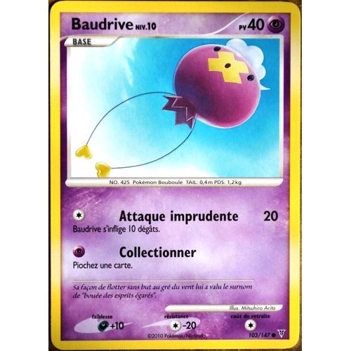 Carte Pokémon 103/147 Baudrive Lv.10 40 Pv Platine Vs Neuf Fr