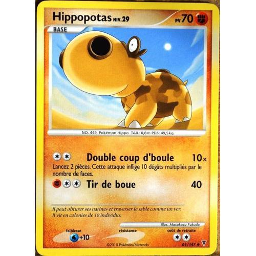 Carte Pokémon 61/147 Hippopotas Lv.29 70 Pv Platine Vs Neuf Fr