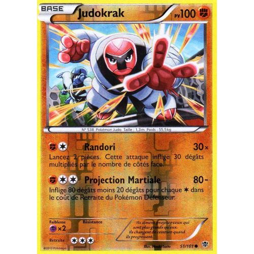 Carte Pokémon 051/101 Judokrak - Reverse 100 Pv Série Bw Explosion Plasma Neuf