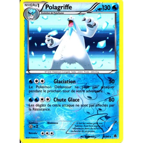 Carte Pokemon Bw - Pouvoirs Emergents - Polagriffe 130 Pv - 30/98 Holo Rare - Reverse